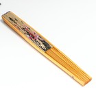 Веер бамбук, текстиль h=50 см "Веточка сакуры" бежевый - Фото 5