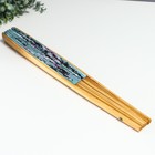 Веер бамбук, текстиль h=50 см "Сакура" голубой - Фото 6
