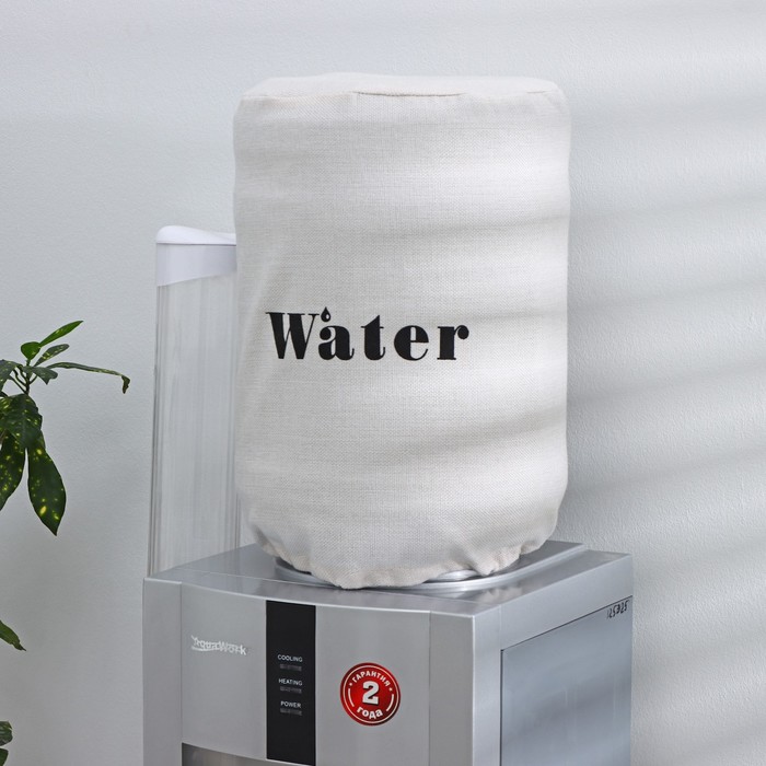 Чехол на бутыль для кулера Доляна Water, 19 л, лён, белый - Фото 1