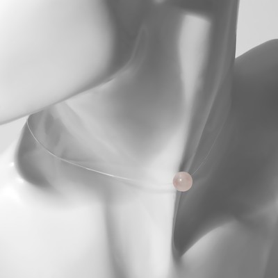 Чокер шар №6 «Кварц розовый» на леске, 21 см