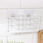 Подставка для столовых приборов Доляна на липучке, 26×7×12 см, цвет белый - фото 24424115