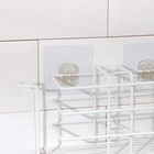 Подставка для столовых приборов Доляна на липучке, 26×7×12 см, цвет белый - фото 24424116