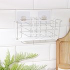 Подставка для столовых приборов Доляна на липучке, 26×7×12 см, цвет белый - фото 24424117