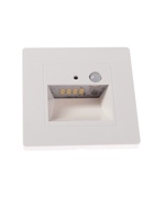 Встраиваемый светильник для лестницы с датчиком движения, 1.5 Вт, 60 Лм, 3000К, 86×86 мм, 220 В, белый, свечение тёплое белое - Фото 5