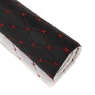 Обшивка салона авто 100×160×0,7 см, кожзам/поролон, ромб, красная строчка - Фото 4