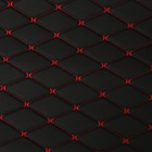 Обшивка салона авто 100×160×0,7 см, кожзам/поролон, ромб, красная строчка - Фото 2