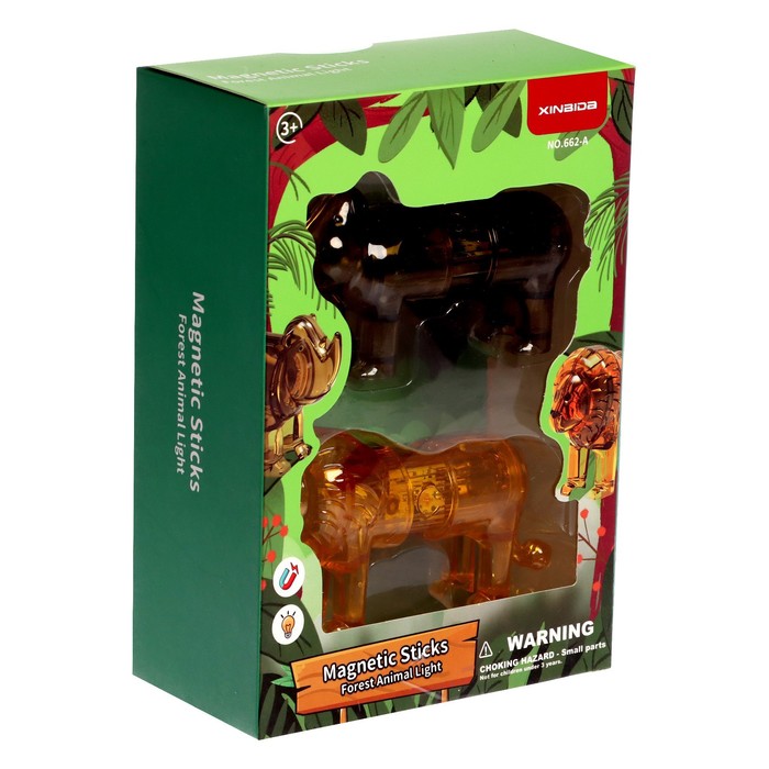 Конструктор магнитный «Животные сафари», 6 деталей 53667