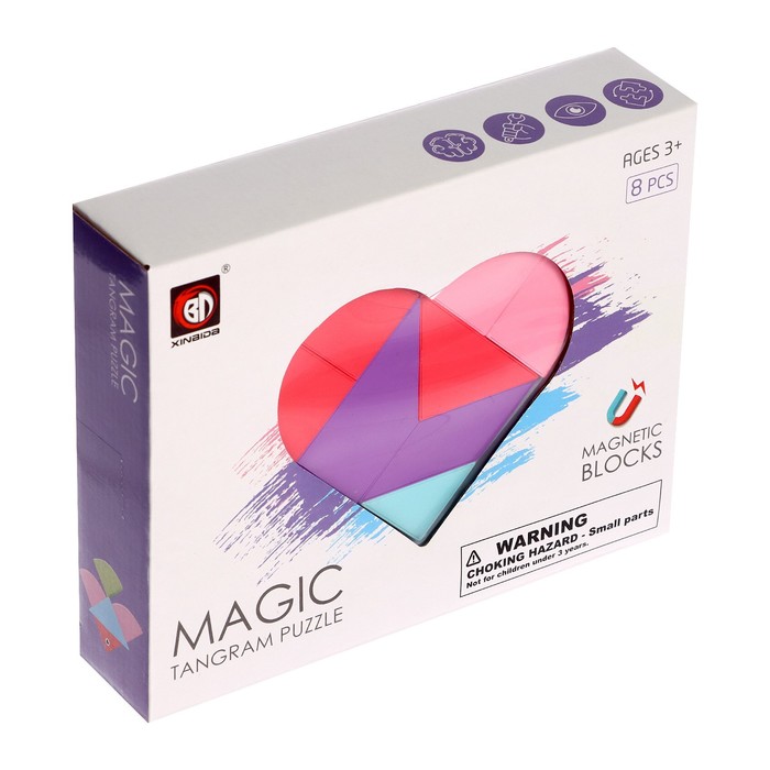 Конструктор магнитный «Магический танграм», 8 деталей 53669