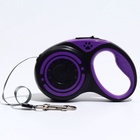 Рулетка «Гонка», 5 м, вес животного до 25 кг, чёрно-фиолетовая - Фото 4