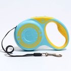 Рулетка "Гонка", 5 м, вес животного до 25 кг, жёлто-голубая - Фото 4