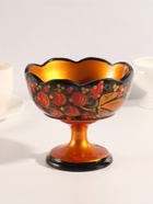 Конфетница на ножке «Земляничка», резная, дерево, хохлома - Фото 7