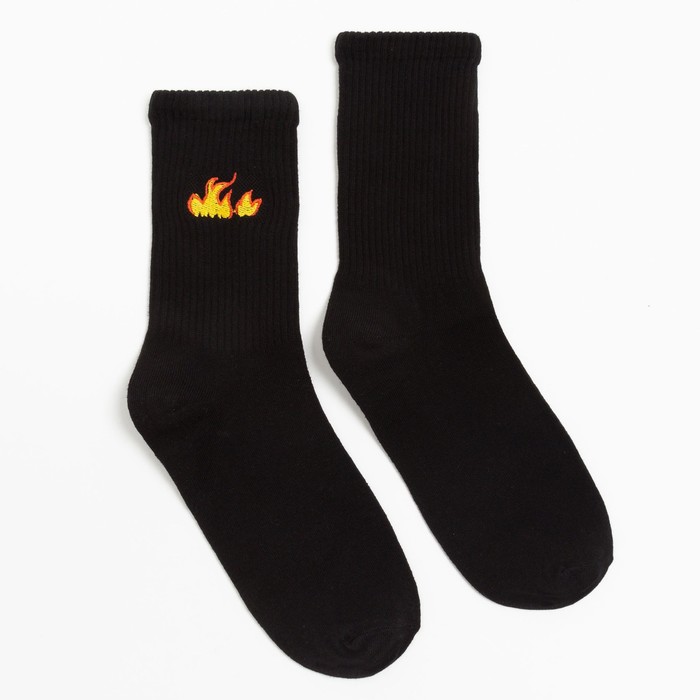 Носки MINAKU «Fire», цвет чёрный, размер 40-41 (27 см) - Фото 1