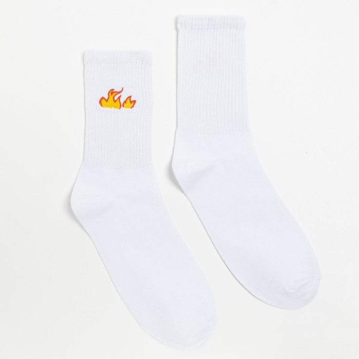 Носки женские MINAKU Fire, белые, размер 36-37 (23 см)