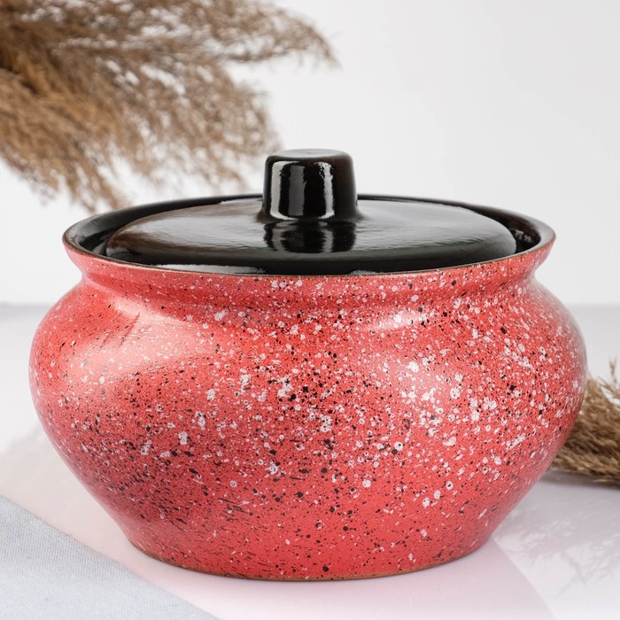 Жаровня 3 л, без ручек, яшма - Фото 1