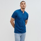 Футболка поло мужская MINAKU REGULAR FIT: синяя, р-р 44 - Фото 4