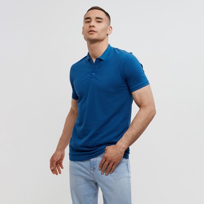 Футболка поло мужская MINAKU REGULAR FIT: синяя, р-р 48