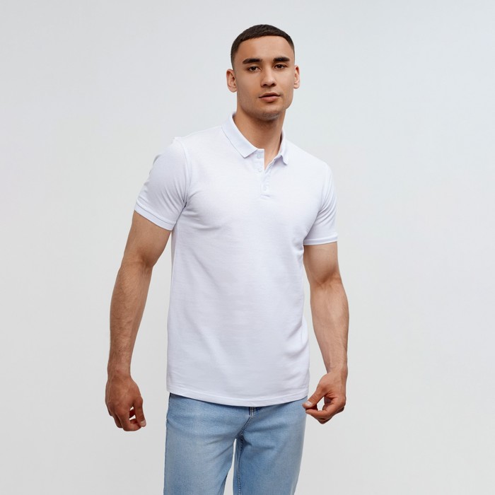 Футболка поло мужская MINAKU REGULAR FIT: белая, р-р 42