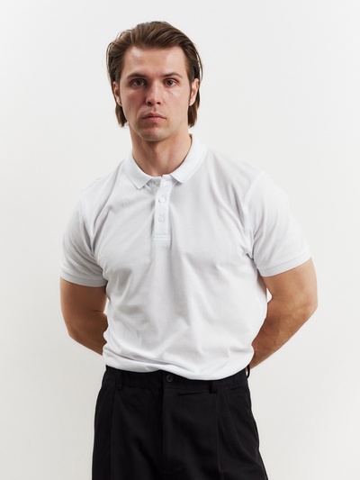 Футболка поло мужская MINAKU: Basic line, размер 42, белая