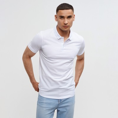 Футболка поло мужская MINAKU REGULAR FIT: белая, р-р 48