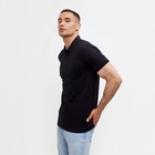 Футболка поло мужская MINAKU REGULAR FIT: чёрная, р-р 44 - Фото 5