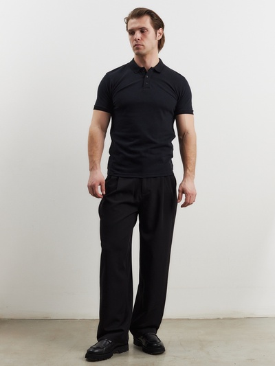 Футболка поло мужская MINAKU: Basic line, размер 46, чёрная