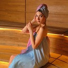 Набор для сауны Экономь и Я "Малибу" (полотенце-парео + чалма) 100%хл, 200 г/м2 - фото 25270392