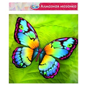 Алмазная мозаика без подрамника, частичое заполнение «Бабочка» 40 × 50 см + наклейка 7704281