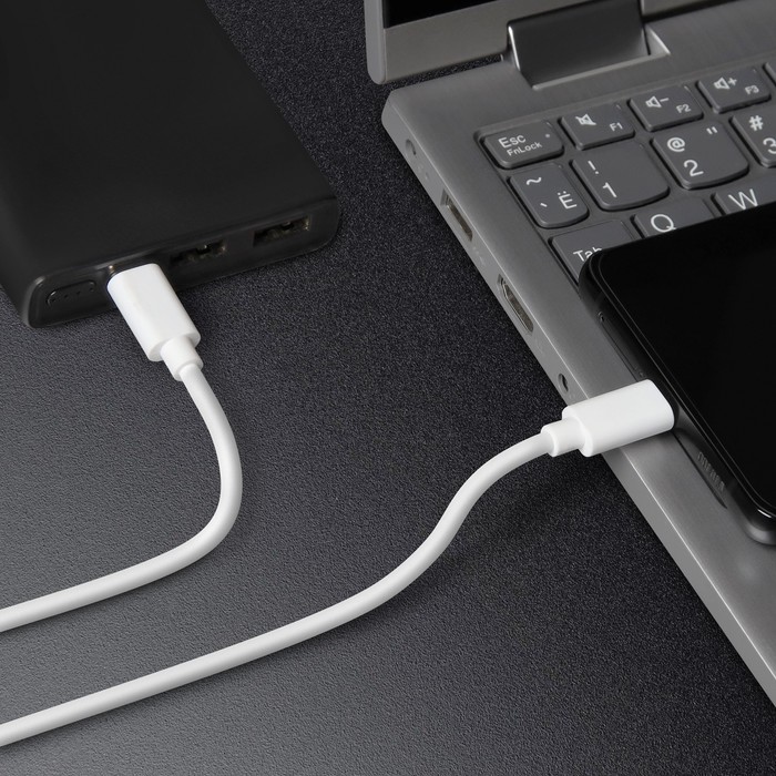 Кабель Windigo, microUSB - USB, 2 А, зарядка + передача данных, TPE оплетка, 1 м, белый - фото 51489925