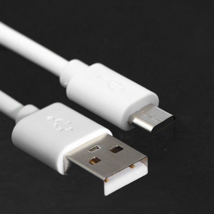 Кабель Windigo, microUSB - USB, 2 А, зарядка + передача данных, TPE оплетка, 1 м, белый - фото 51489926