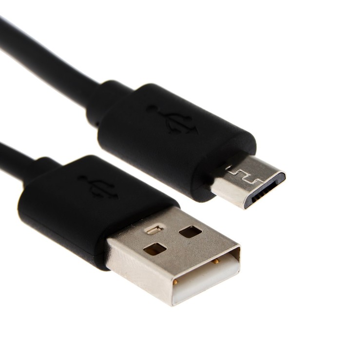 Кабель Windigo, microUSB - USB, 2 А, зарядка + передача данных, TPE оплетка, 1 м, черный - фото 51489932