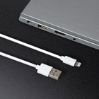 Кабель Windigo, Lightning - USB, 2 А, зарядка + передача данных, TPE оплетка, 1 м, белый 7108436 - фото 12590299