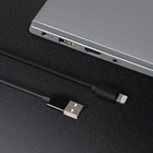 Кабель Windigo, Lightning - USB, 2 А, зарядка + передача данных, TPE оплетка, 1 м, черный - Фото 2