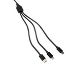 Кабель Windigo, 3 в 1, microUSB/Lightning/Type-C - USB, 2 А, PVC оплетка, 1 м, черный - Фото 5