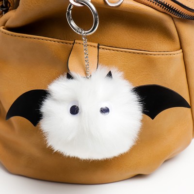 Брелок для ключей на кольце «Пушистик. Летучая мышь», белый, 15×19 см