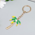 Брелок металл, эмаль "Пальма с кокосами" 11,4х4,2 см - фото 21555608