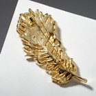 Брошь «Перо павлинье» пушистое, цвет радужный в золоте - Фото 2