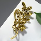 Брошь «Ветвь» с цветком, цвет коричневый в чернёном золоте - Фото 3