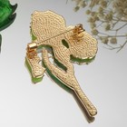 Брошь «Цветок» ирис, цвет зелёный в золоте - Фото 2