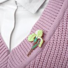 Брошь «Цветок» ирис, цвет зелёный в золоте - Фото 3