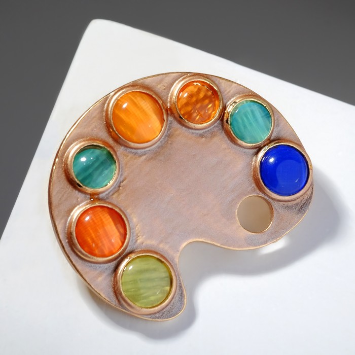 Брошь-подвеска «Палитра», цветная в золоте - Фото 1