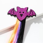 Цветная прядь для волос на заколке «Летучий мышонок», длина 40 см - фото 6581471