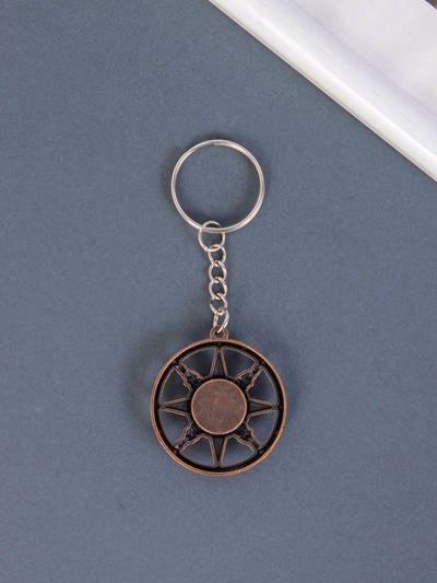 Металлический брелок для ключей на кольце «Штурвал с компасом», 3.5×3.5 см