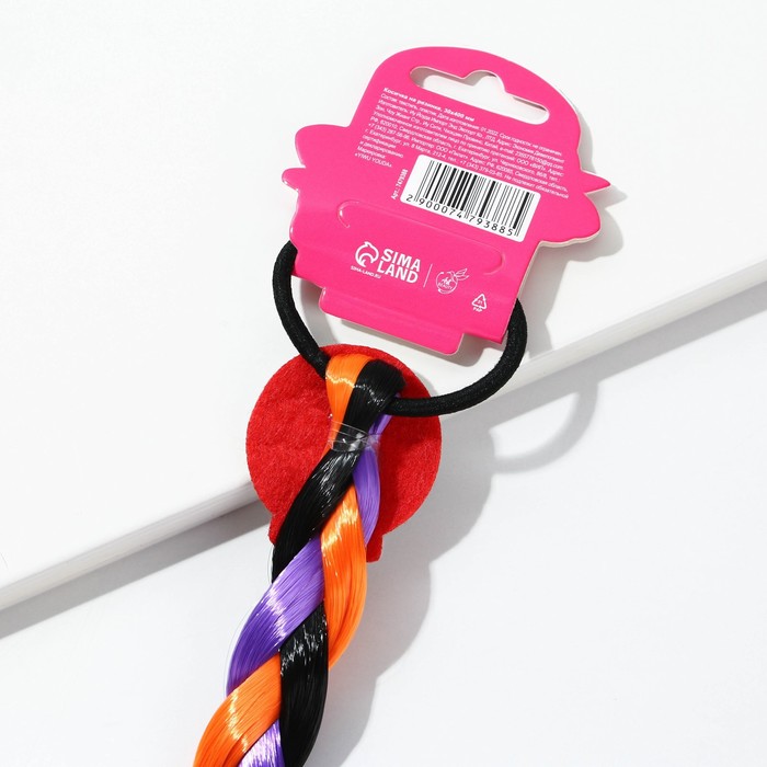 Цветная прядь-косичка на резинке «Расцветай изнутри», 40 см. 27423