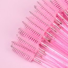 Набор щёточек для бровей и ресниц, 9,5 см, 50 шт, цвет розовый - Фото 2