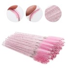 Набор щёточек для бровей и ресниц, 9,5 см, 50 шт, цвет розовый - Фото 4