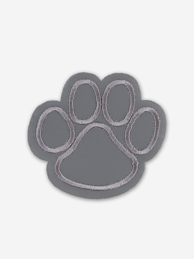 Светоотражающая термонаклейка «Лапка», 6 × 5,5 см, цвет серый, цена за 1 штуку