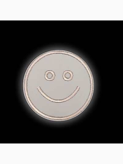 Светоотражающая термонаклейка «Смайл», d=6.3 см, цвет серый, цена за 1 штуку