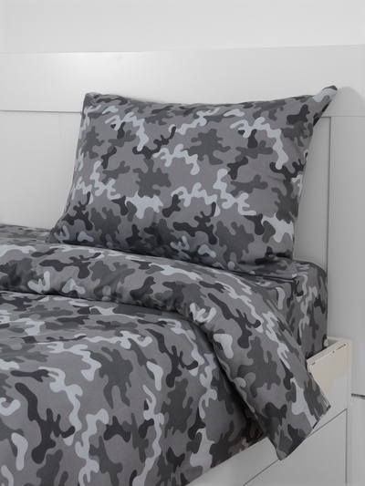 Постельное бельё 1.5-спальное «Этель» Military gray, бязь