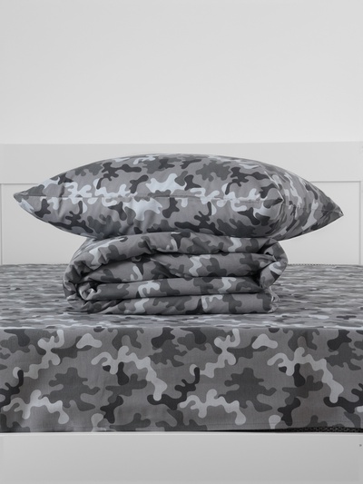 Постельное бельё 1.5-спальное «Этель» Military gray, бязь
