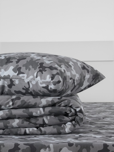 Постельное бельё 1.5-спальное «Этель» Military gray, бязь